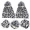3St Damen Gestrickte Mütze Leopardendruck Weiß 11