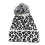 3St Damen Gestrickte Mütze Leopardendruck Weiß 2