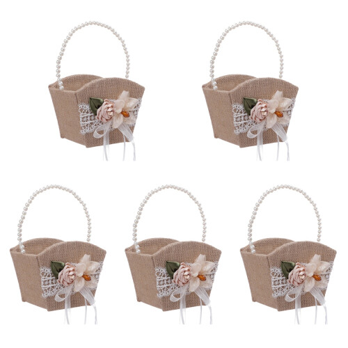 5Stk Hand-Blumenkorb Blumenbehälter -Blumenkorb 1