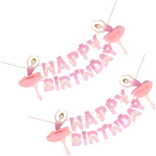 6 Teile Happy Birthday Banner Ballerina Party
