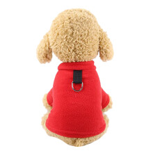 2Stk Plüsch Jacke Mit Schnalle Für Welpen M Rot
