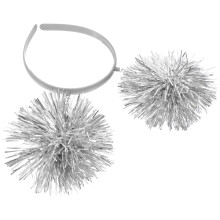 Tinsel Pom Pom Stirnband Für Kinder Geburtstagsfeier Karneval Silber
