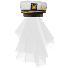4Stk Navy Hut Mit Schleier Hochzeitsfeier Haar-Accessoire