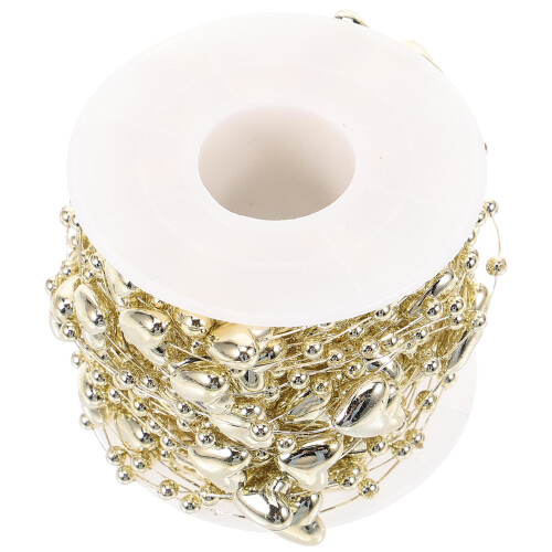 2 Kunststoff Herz Perlenkette Bastelband mit Glasperlen 1