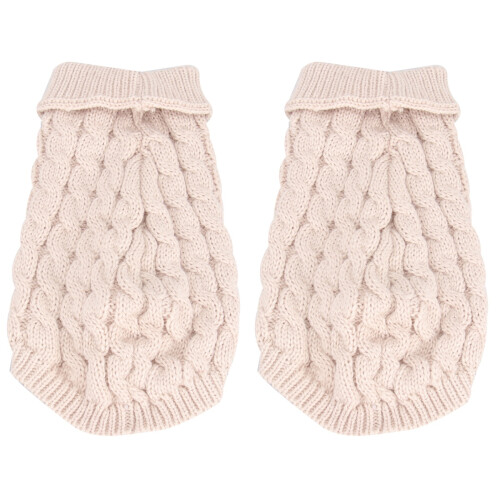 2Stk Dünner Pullover Gestrickt Für Welpen Beige Größe XL 1