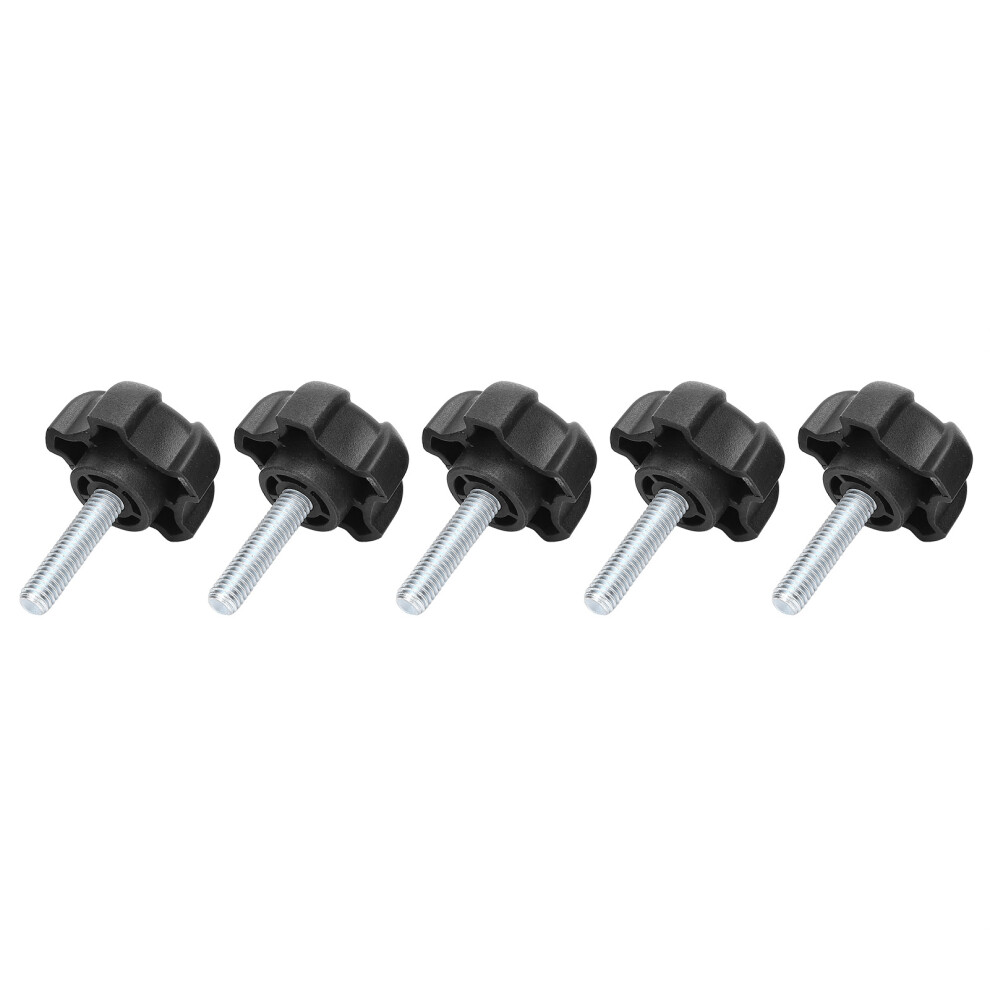 Durable Plastic M6 Thumbscrews 25Mm Star Head Threaded Grip Knobs Set Of 5 9421359976494