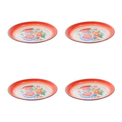 4Stk Emaille Platte Chinesische Art Für Gemüse 2