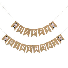 2Stück Party Banner Happy Birthday Aus Hanfstoff