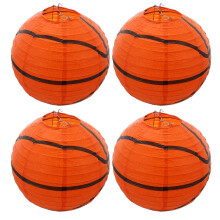 9 Basketball Papierlaternen Faltbar Geburtstagsdeko Sportthema