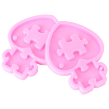 2Stk Silikonform Herz Puzzle Für Diy Schlüsselanhänger Anhänger