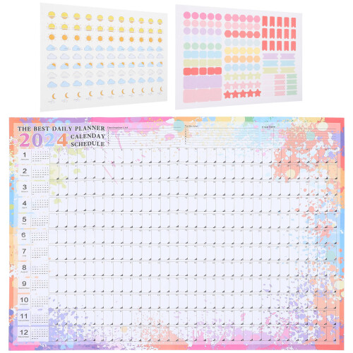 2Stk Haushaltskalender Büro Wandkalender Englisch Monatskalender