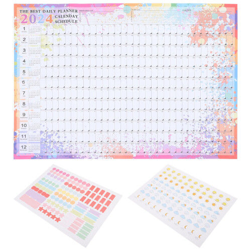 2Stk Haushaltskalender Büro Wandkalender Englisch Monatskalender 1