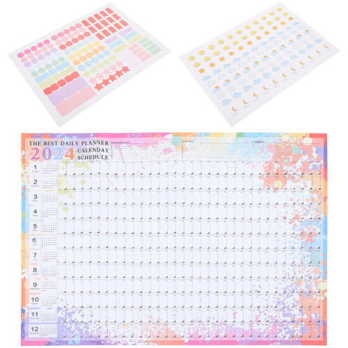 2Stk Haushaltskalender Büro Wandkalender Englisch Monatskalender 2