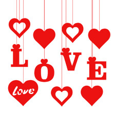 22 Valentinstag Hängendes Herz (Rot)