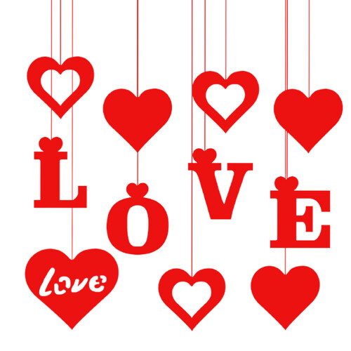 22 Valentinstag Hängendes Herz (Rot)