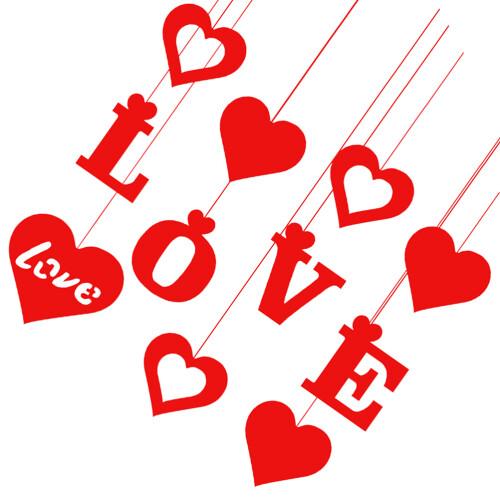 22 Valentinstag Hängendes Herz (Rot) 2