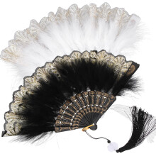 4 Faltbare Plume Handschwenkfächer Für Hochzeit Und Tanz