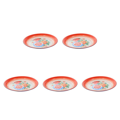5Stück Emaille Platte Chinesisch Für Gemüse 2