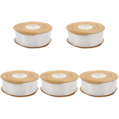 5Rolls White Decorative Gauze Ribbon for Craft Gift Box Packaging 1