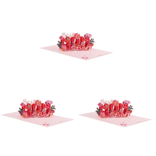 3Stk Muttertag Grußkarte 3D Durchbrochen Papierkunst Geschenk 1