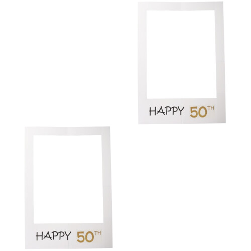 2Stk Happy 50Th Papier Bilderrahmen Für Geburtstagsfeier 2