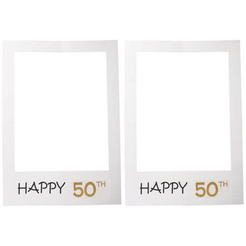 2Stk Happy 50Th Papier Bilderrahmen Für Geburtstagsfeier 1