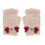 2 Paar Kinder Plüsch Halbfinger Außenhandschutz Beige 10
