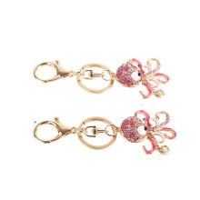 2PCS Octopus Rhinestone Keychain Bag Charm Rose Red 11cm