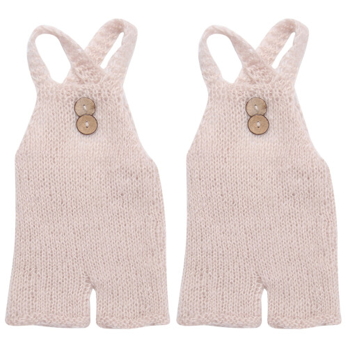 2 Unidades Pantalón Con Para Bebé Beige 0-3 1