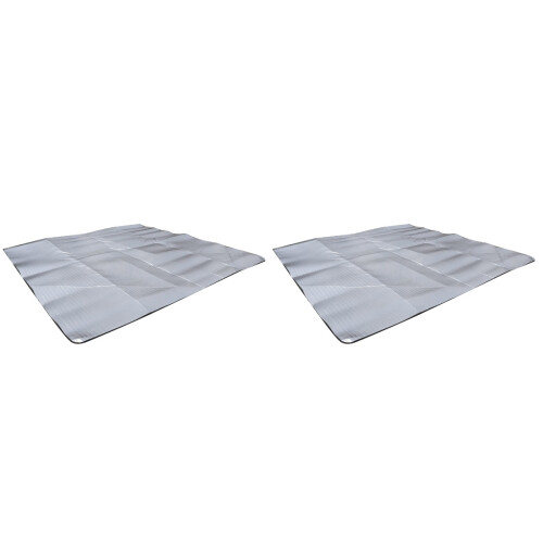 2Pcs Durable Silver Picnic Blanket Foldable Moistureproof Outdoor Mat 1