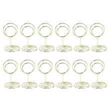12 Unidades Soporte Redondo 50 Cm Para Notas Y Fotos De Metal Dorado