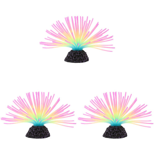 3Pcs Planta Artificial Acuario, Fluorescente, 1