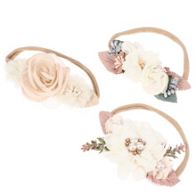 6 Unidades Diademas Bebé 100 Días (Rosa, Beige)