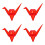 4Pièces Figurines Grues En Rouge Pour Décoration 6