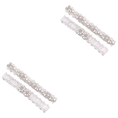 2 Paires De Jarretières Floral Et 2