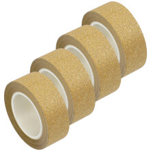 4Rollen Gouden Glitter Washi Tape Voor Notebook En Feestdecoratie