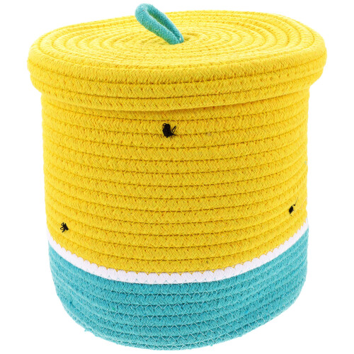 2Pcs Lidded Cotton Rope Basket With Watermelon Design 1
