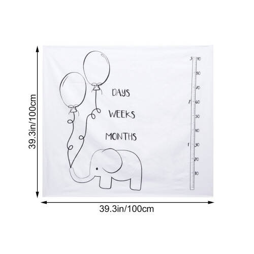 Newborn Monthly Blanket With Elephant Pattern 1