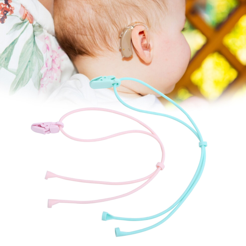 Anti-Loss BTE Hearing Aids Clip Lanyard for Kids with Silicone Elastic Rope