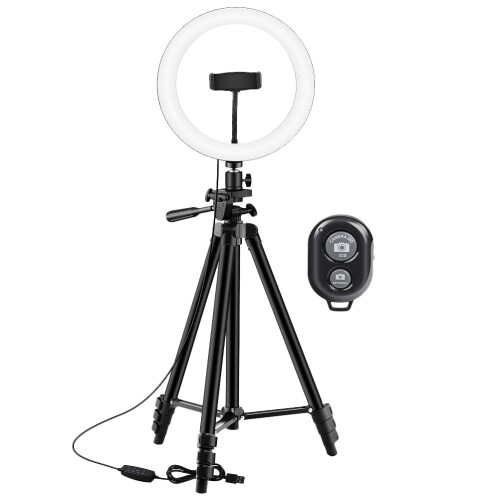 2 Set Luce Anulare con Treppiede e Telecomando