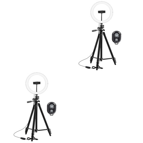 2 Set Luce Anulare con Treppiede e Telecomando 2
