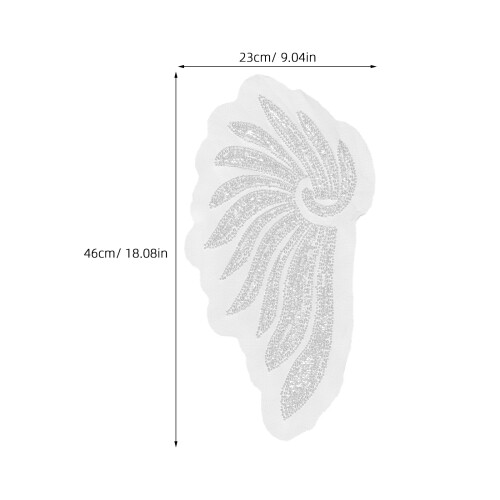 2 Pezzi Applique Ricamate A Mano Con Perline E 1