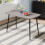 Living And Home 130cm Modern Dining Table with MDF Tabletop & Metal Legs 1