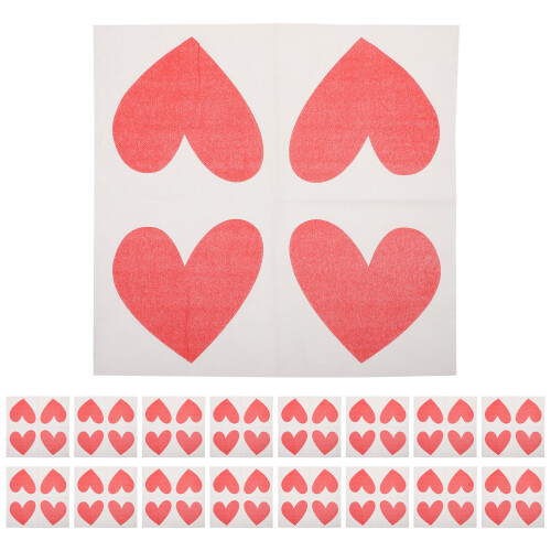 40 Pezzi Tossette A Cuore Stampate Per Tovaglioli