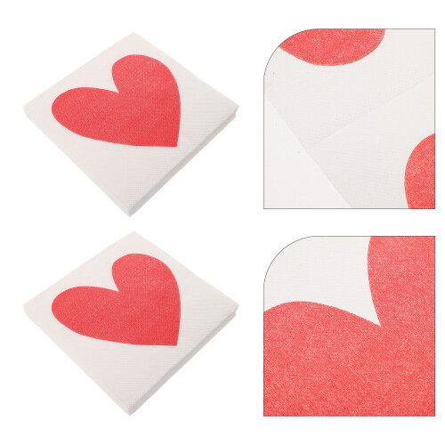 40 Pezzi Tossette A Cuore Stampate Per Tovaglioli 1