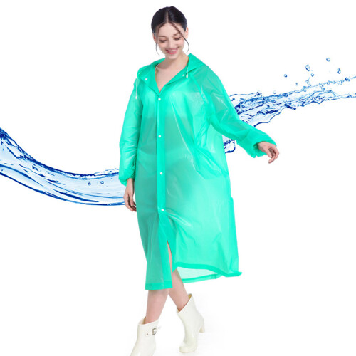 Poncho Impermeabile Riutilizzabile Lungo Con Cappuccio E Maniche Elastiche 1