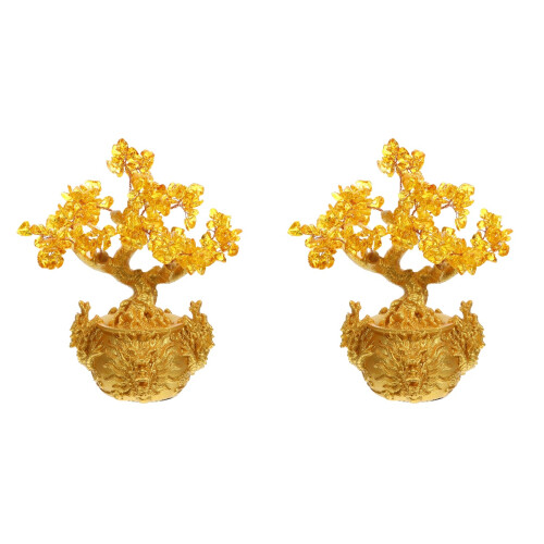 2 Pezzi Decorazione Albero Del Denaro Feng Shui E Ufficio 1