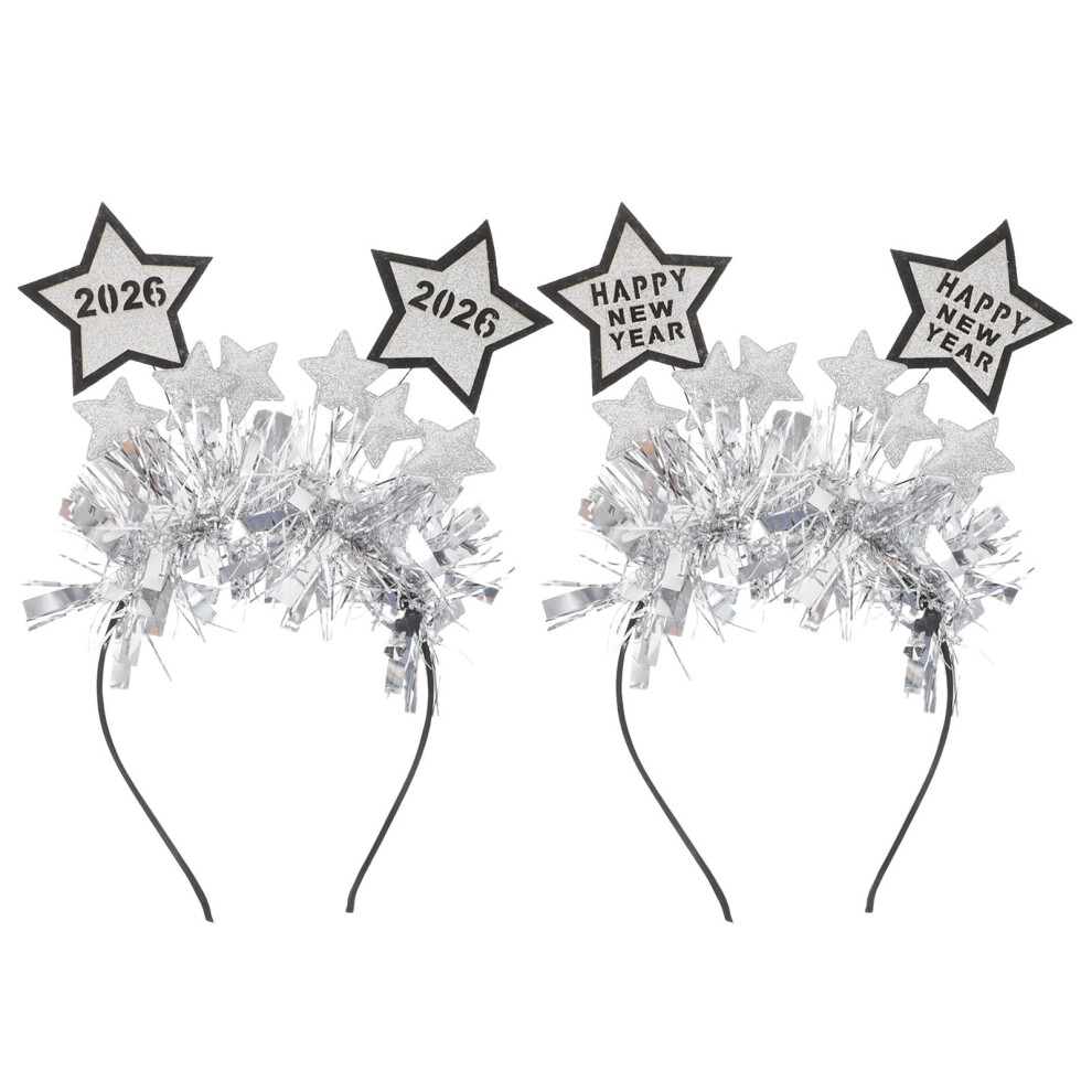 2St Comfortabele Glitter Haarband Nieuwjaar Met Steraccenten-image