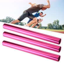3pcs Pink Aluminium Relay Batons - Ideal for Track and Field Games