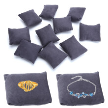 10 Stück graue/blauer Schmuckdisplay-Kissen für Armbandpräsenter in Antik-Showcase